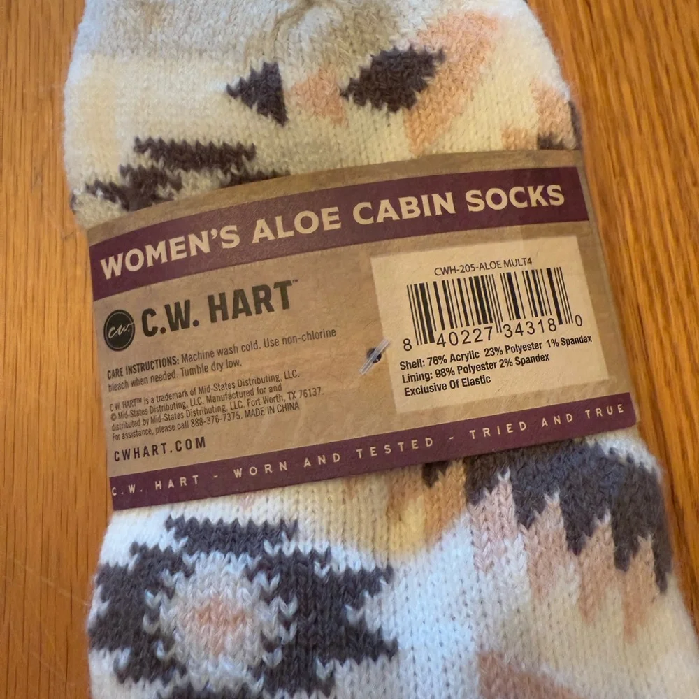 2  (SELLING SEPARATELY) C.W. Hart Women's Aloe Infused Cabin Socks
